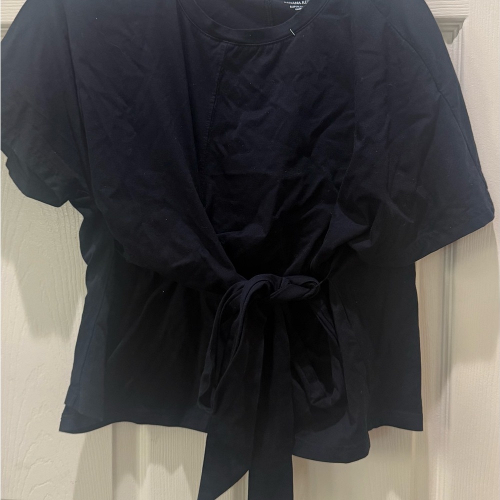 Banana Republic Navy Tie-Front Blouse